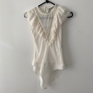 Sheer cream bodysuit